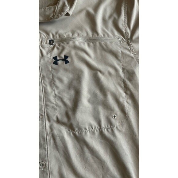 Under Armour Heatgear Shirt Mens Size XL Loose Fit Long Sleeve beige Long Sleeve - Picture 3 of 8